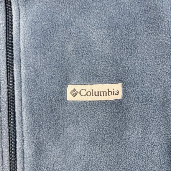 Columbia Mens Full-Zip Fleece Vest M Blue Sleeveless Lightweight Casual Hiking - Picture 7 of 10